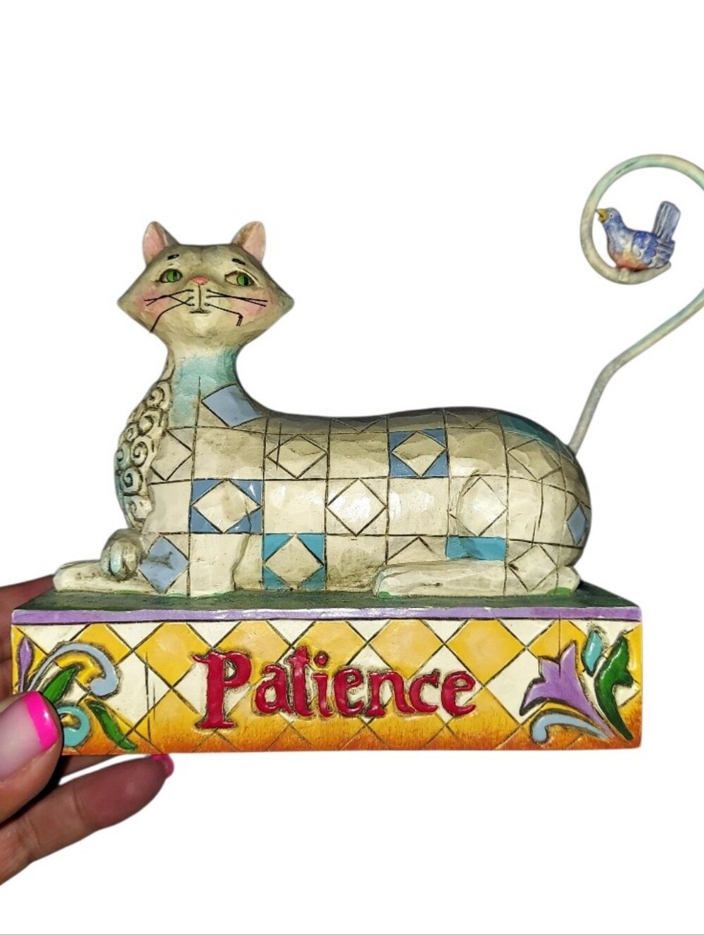 Jim Shore Patience Cat With Bluebird